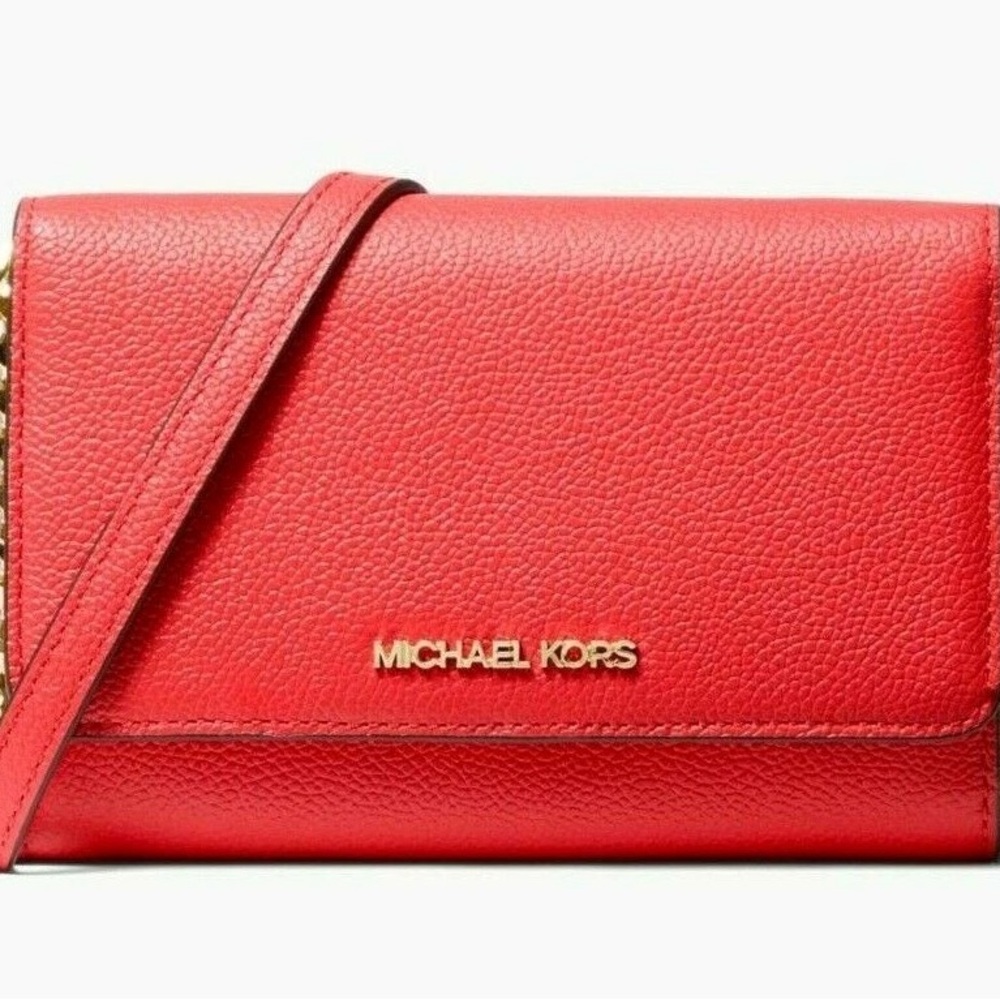 Michael Kors Red Leather Crossbody Bag